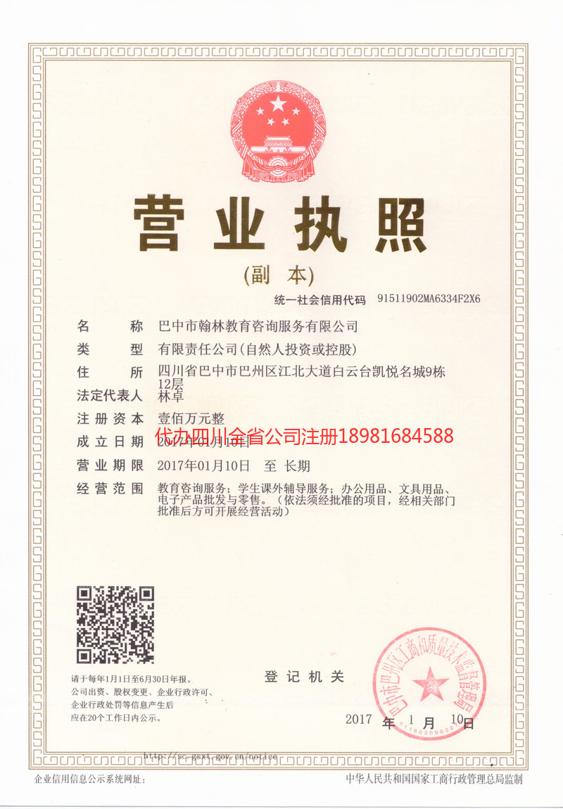 廉江廉江翰林教育咨询服务有限公司